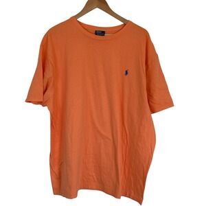 VTG Polo by Ralph Lauren Men's Bright Orange Short Sleeve‎ Tee Shirt Size XXL